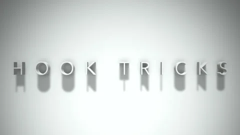 Hook tricks 3D title animation with shadows on a white background Stock Footage 296895487