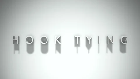 Hook tying 3D title animation with shadows on a white background Stock Footage 296895462