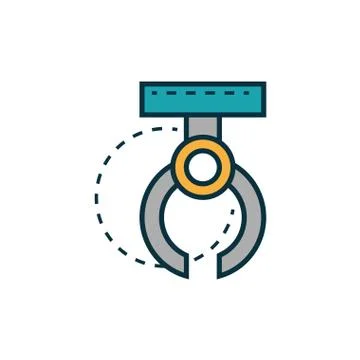 Hook work tools engineering icon Stock Illustration