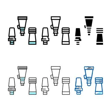 Hookah adapters color types icon vector Stock Illustration