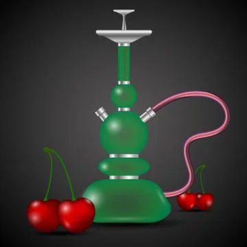 Hookah and cherry vector Stock Illustration