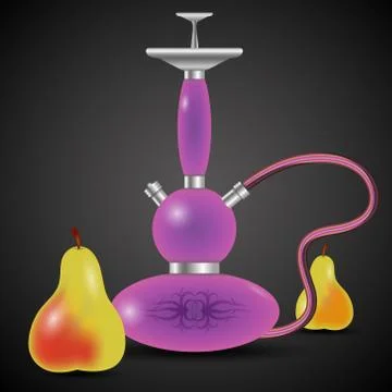 Hookah and pear vector Stock Illustration