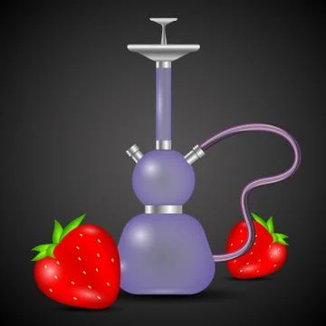 Hookah and strawberry vector Illustrazione stock