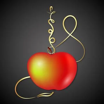 Hookah apple fruit vector Stock Illustration