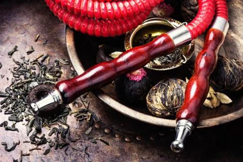 Hookah with aroma tea Stock Photos