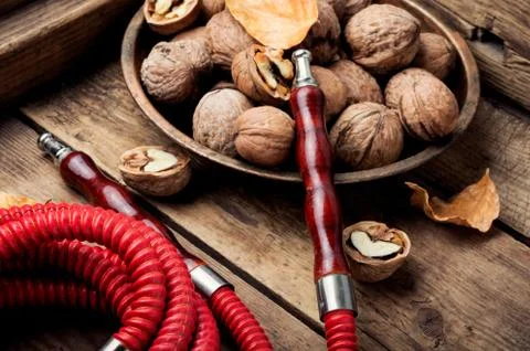 Hookah with aroma walnut Stock Photos