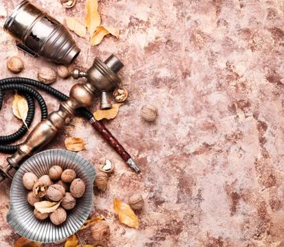 Hookah with aroma walnut Stock Photos