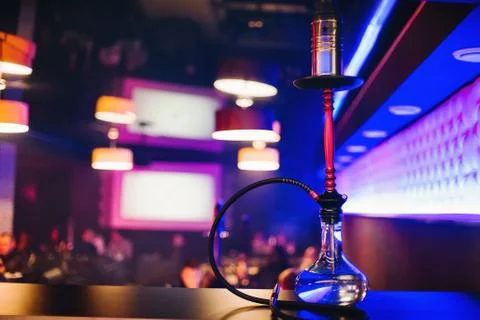 Hookah bar with a nice clear bulb to Smoking tobacco and relaxing Fotos de archivo