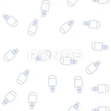 Hookah Basket glyph seamless pattern Illustrazione stock