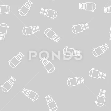 Hookah Basket line seamless pattern 스톡 일러스트
