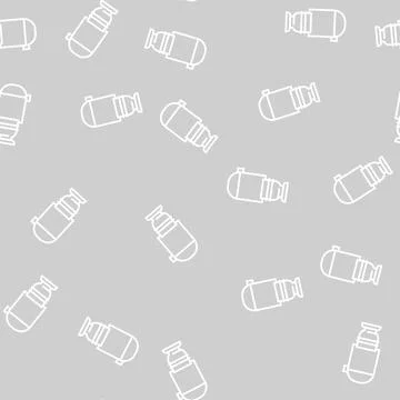 Hookah Basket line seamless pattern Stock Illustration