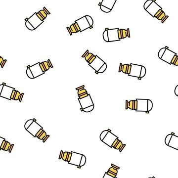 Hookah Basket vector seamless pattern Stock Illustration