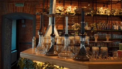 Hookah in a cafe Stock Footage 129894018