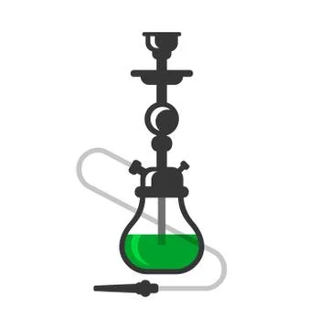 Hookah Cafe Logo Design. Icon on White Background. Vector Stock Illustration