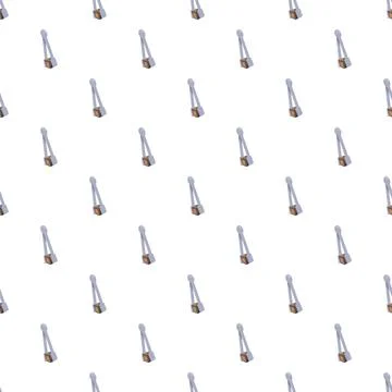 Hookah charcoal tongs seamless pattern white background Stock Illustration