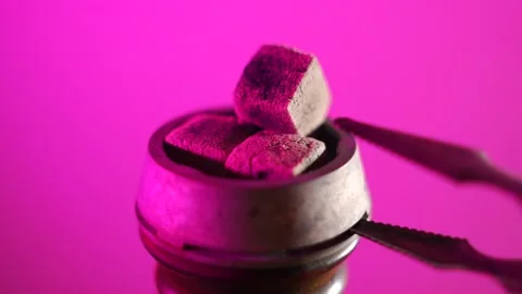 Hookah close up, calaud on a pink background Stock Footage 171762643