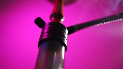 Hookah close up on a pink background Stock Footage 171765369