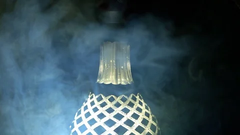 The hookah close-up, the smoke disappears from the frame on a black background Stock Footage 128841828