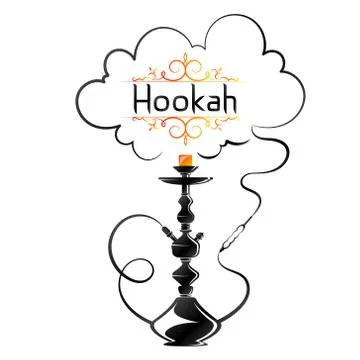 Hookah with a cloud of smoke Stock Illustration