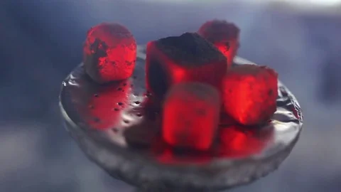 Hookah coals in slow motion Stock Footage 81919909