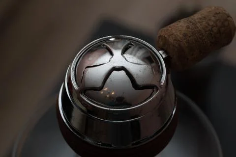 Hookah device for placing red hot coals Stock Photos