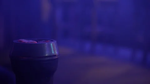 Hookah Elements on the Background of a Blurry Interior Video stock 122330955