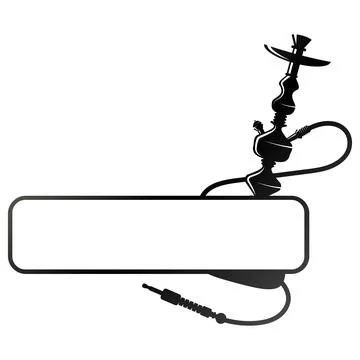 Hookah flask with pipe silhouette for smoking and relaxing Stock Illustration