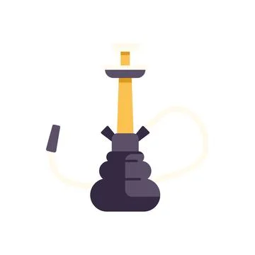 Hookah flat icon representing shisha smoking culture Stock Illustration