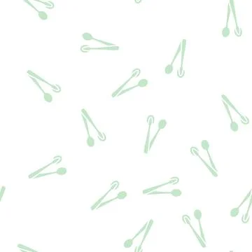 Hookah forceps glyph seamless pattern Stock Illustration