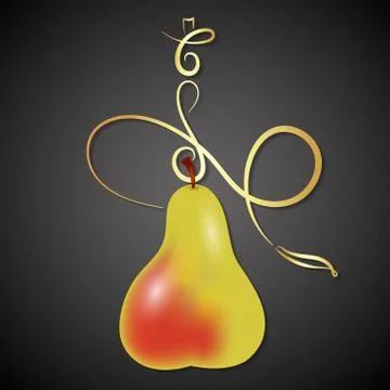 Hookah fruit pear vector Stock Illustration