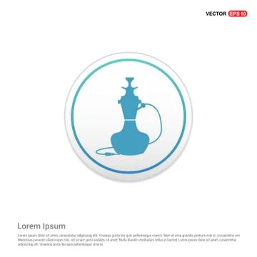 Hookah icon - white circle button Stock Illustration