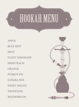 Hookah menu front page simple template. Stock Illustration