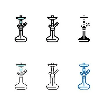 Hookah modern color icon vector concepts Stock Illustration