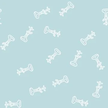 Hookah modern line seamless pattern Stock Illustration