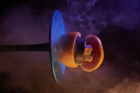 Hookah on an orange Stock Photos