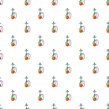 Hookah pattern, cartoon style Stock Illustration