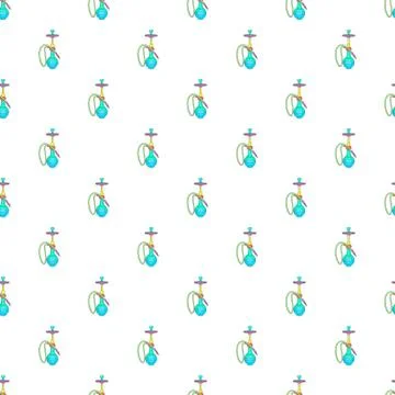 Hookah pattern, cartoon style Stock Illustration