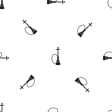 Hookah pattern seamless black Stock Illustration