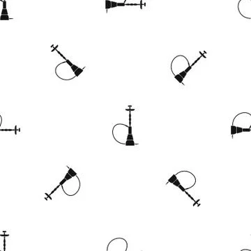 Hookah pattern seamless black Stock Illustration