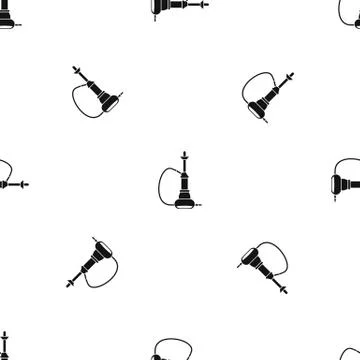 Hookah pattern seamless black Stock Illustration