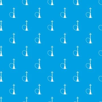 Hookah pattern seamless blue Stock Illustration