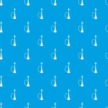 Hookah pattern seamless blue Stock Illustration