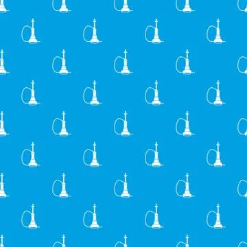 Hookah pattern seamless blue Stock Illustration