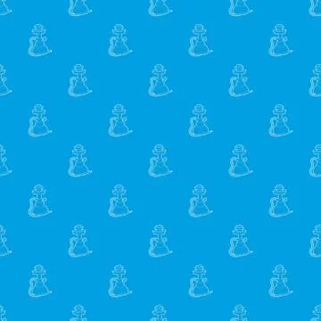 Hookah pattern vector seamless blue Illustrazione stock