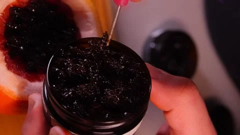 Hookah Preparation on Grapefruit - Vertical Video Stock Footage 247140126