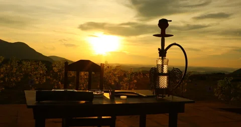 Hookah at Resort sunset Stock Footage 292951834