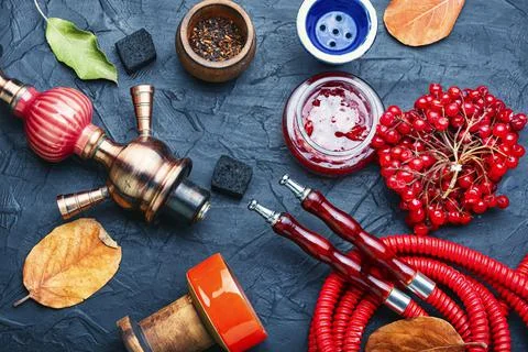 Hookah shisha with berries Stock Photos