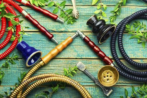 Hookah shisha with mint Stock Photos