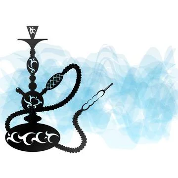 Hookah shisha silhouette with a pattern illustration for relaxation Stock Illustration