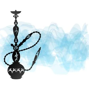Hookah with a silhouette pattern of relaxation and smoking Stock Illustration